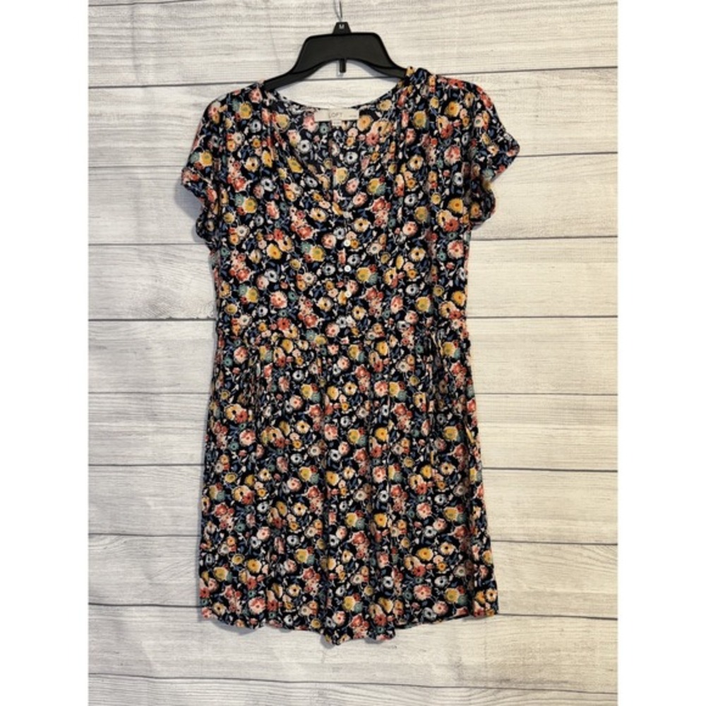 LOFT Floral Dress SP Rayon Tie Waist Pullover Lightweight Feminine